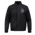 MLB LOS ANGELES DODGERS WASHED VANGUARD MEN'S VARSITY JACKET (BLACK)