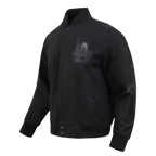 MLB LOS ANGELES DODGERS WASHED VANGUARD MEN'S VARSITY JACKET (BLACK)