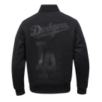 MLB LOS ANGELES DODGERS WASHED VANGUARD MEN'S VARSITY JACKET (BLACK)
