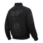 MLB LOS ANGELES DODGERS WASHED VANGUARD MEN'S VARSITY JACKET (BLACK)