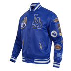 MLB LOS ANGELES DODGERS WORLD SERIES VESTE EN SATIN À BORDS CÔTELÉS 2024 POUR HOMME (BLEU DODGER)