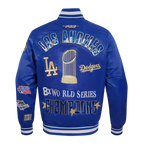 MLB LOS ANGELES DODGERS WORLD SERIES VESTE EN SATIN À BORDS CÔTELÉS 2024 POUR HOMME (BLEU DODGER)
