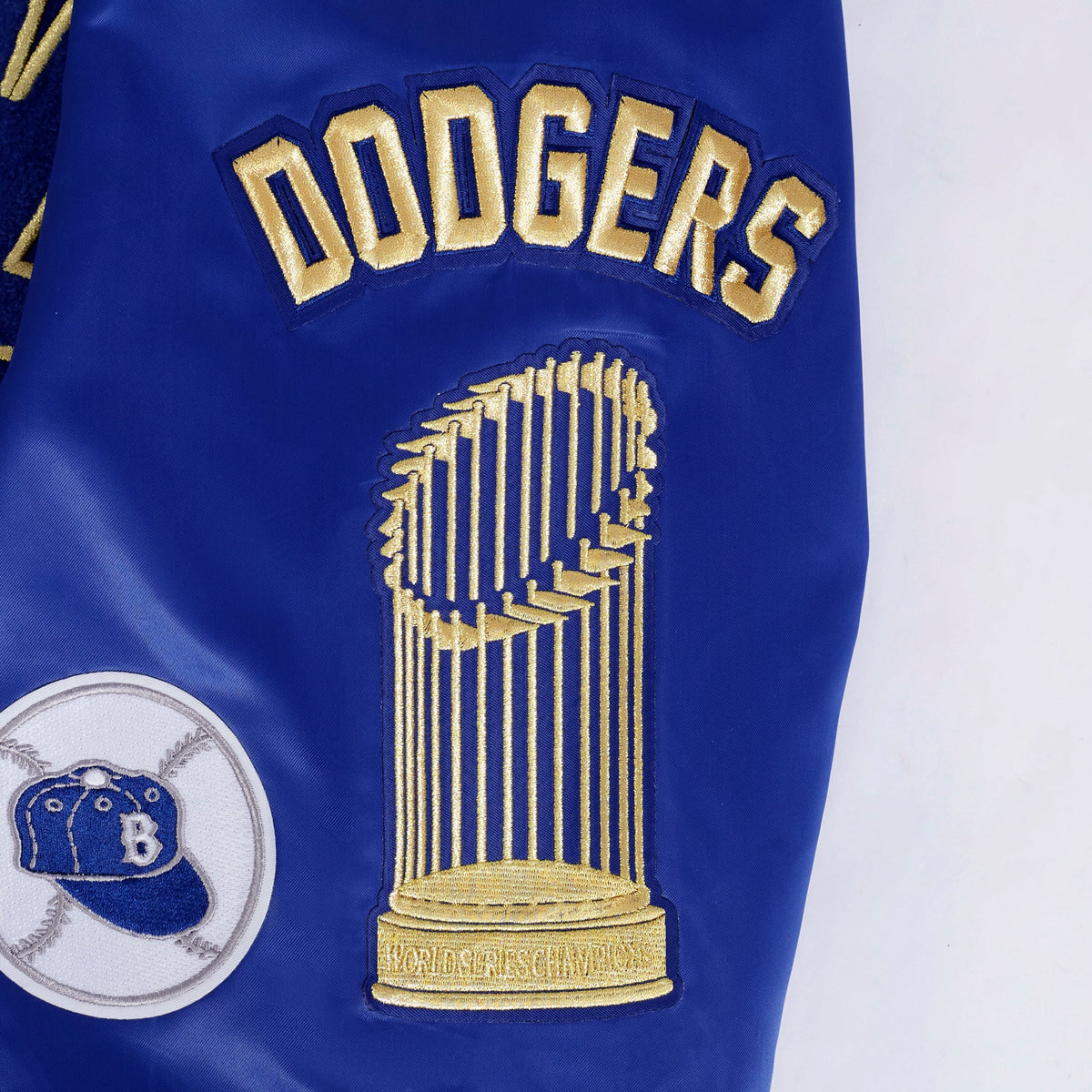 MLB LOS ANGELES DODGERS WORLD SERIES VESTE EN SATIN À BORDS CÔTELÉS 2024 POUR HOMME (BLEU DODGER)