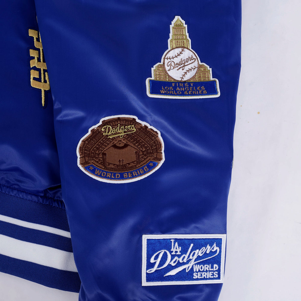 MLB LOS ANGELES DODGERS WORLD SERIES VESTE EN SATIN À BORDS CÔTELÉS 2024 POUR HOMME (BLEU DODGER)
