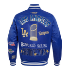 MLB LOS ANGELES DODGERS WORLD SERIES VESTE EN SATIN À BORDS CÔTELÉS 2024 POUR HOMME (BLEU DODGER)