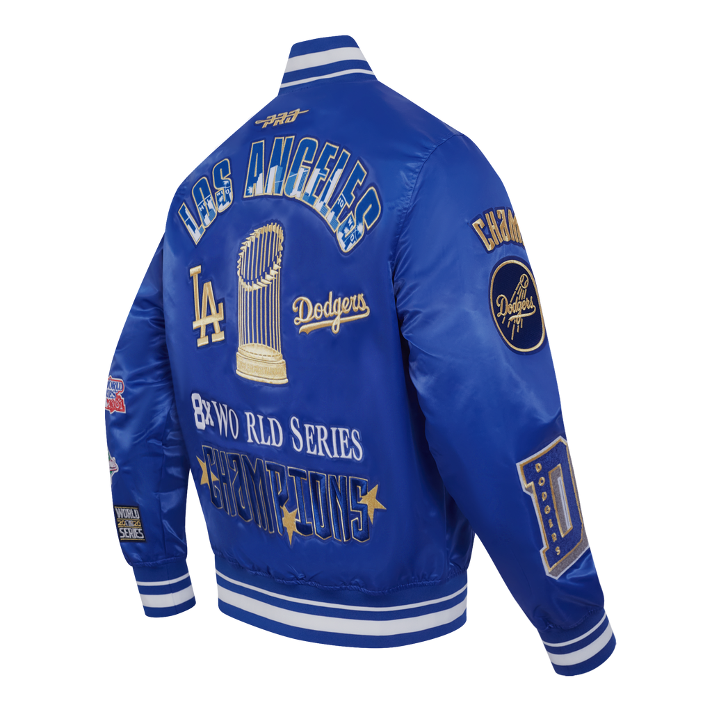 MLB LOS ANGELES DODGERS WORLD SERIES VESTE EN SATIN À BORDS CÔTELÉS 2024 POUR HOMME (BLEU DODGER)