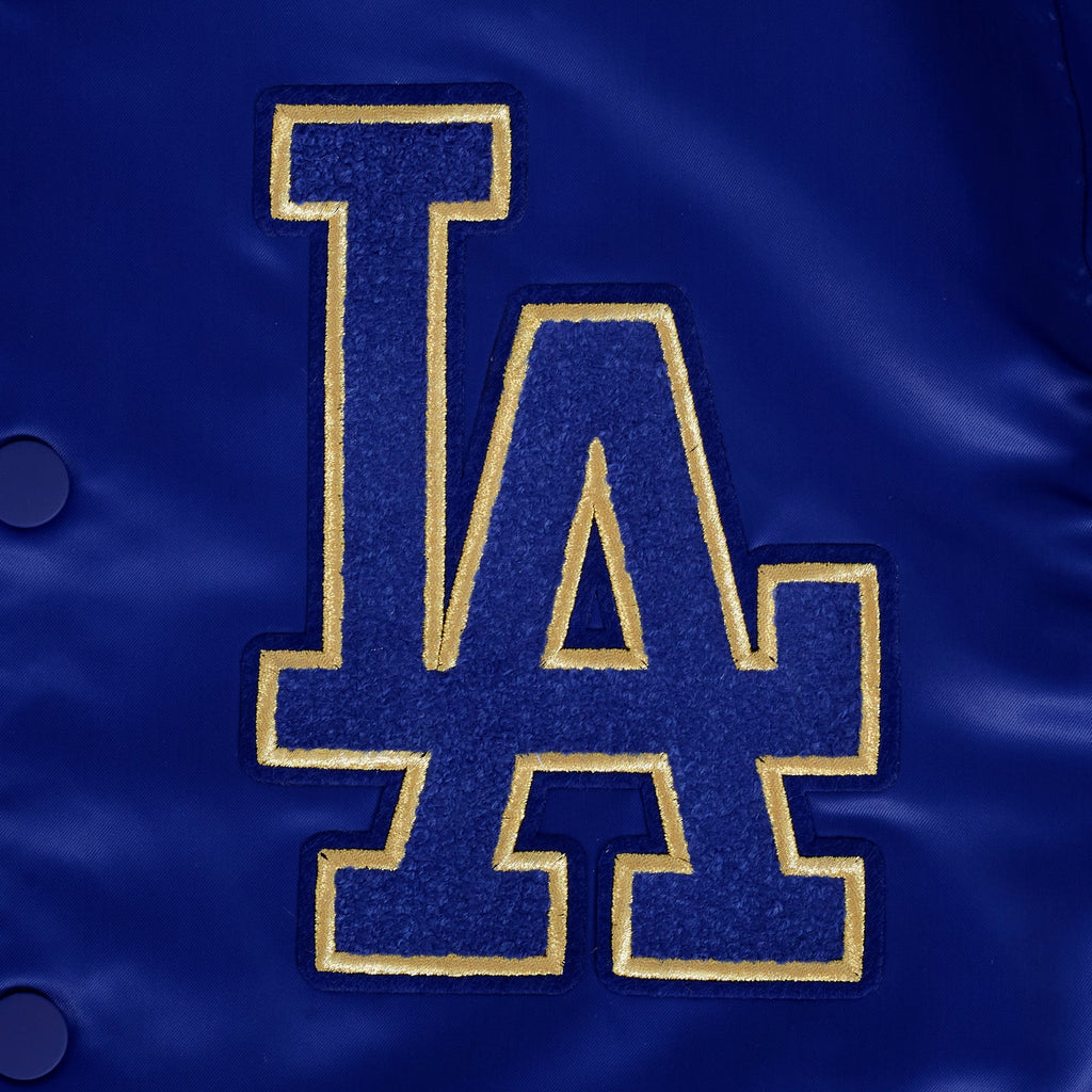 MLB LOS ANGELES DODGERS WORLD SERIES VESTE EN SATIN À BORDS CÔTELÉS 2024 POUR HOMME (BLEU DODGER)