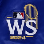 MLB LOS ANGELES DODGERS WORLD SERIES VESTE EN SATIN À BORDS CÔTELÉS 2024 POUR HOMME (BLEU DODGER)