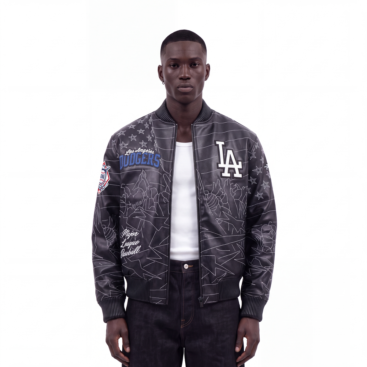 MLB LOS ANGELES DODGERS PRO PREMIUM MEN'S COAT (BLACK)