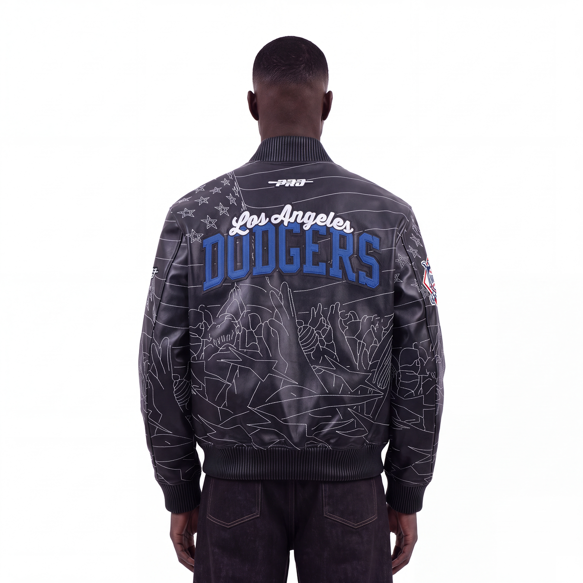 MLB LOS ANGELES DODGERS PRO PREMIUM MEN'S COAT (BLACK)