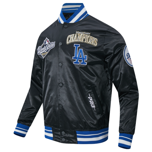 LOS ANGELES DODGERS MLB WORLD SERIES 2025 PRO SATIN YD RIB JACKET (BLACK/DODGER BLUE)
