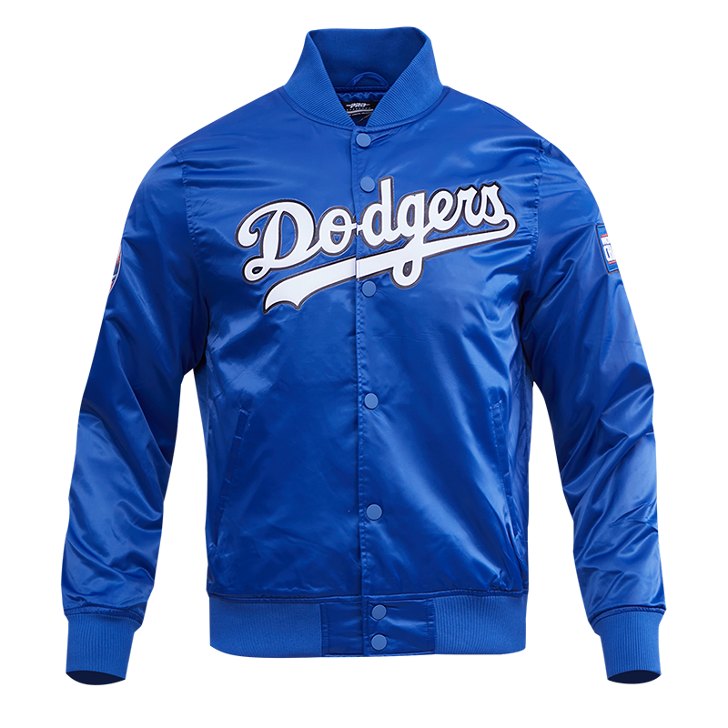 MLB LOS ANGELES DODGERS BLOUSON EN SATIN À GRAND LOGO POUR HOMME (BLEU DODGER)