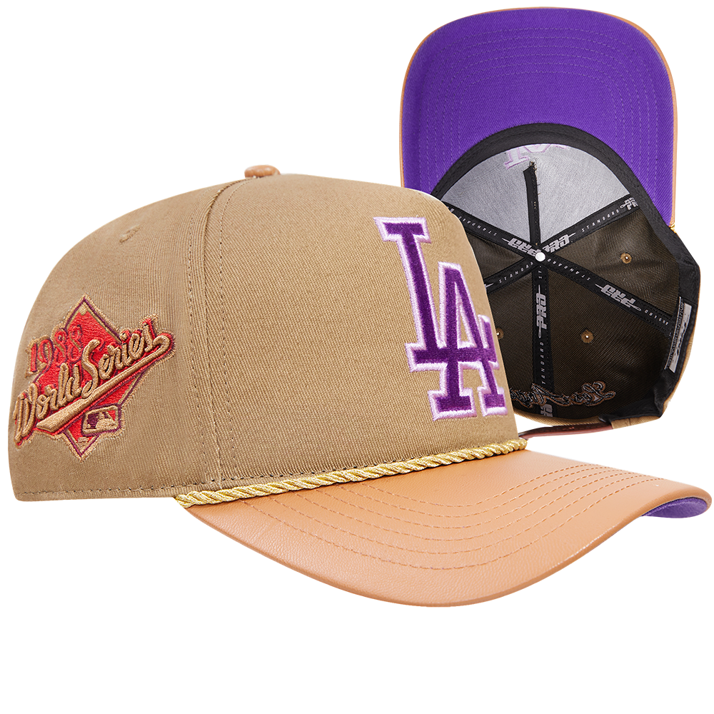 MLB LOS ANGELES DODGERS RESERVE CASQUETTE STRAPBACK BICOLORE À DEVANT PINCÉ (BEIGE/BLÉ)