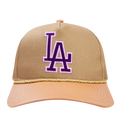 MLB LOS ANGELES DODGERS RESERVE CASQUETTE STRAPBACK BICOLORE À DEVANT PINCÉ (BEIGE/BLÉ)