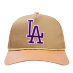 MLB LOS ANGELES DODGERS RESERVE CASQUETTE STRAPBACK BICOLORE À DEVANT PINCÉ (BEIGE/BLÉ)