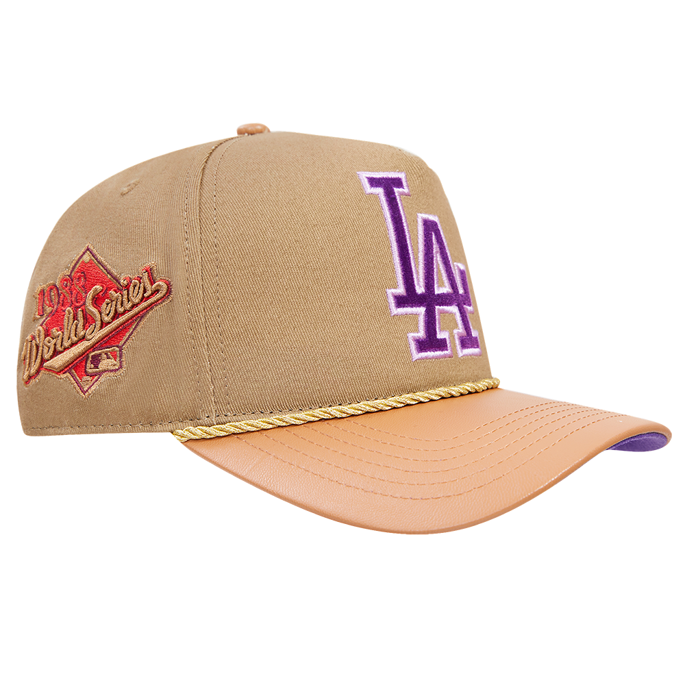 MLB LOS ANGELES DODGERS RESERVE CASQUETTE STRAPBACK BICOLORE À DEVANT PINCÉ (BEIGE/BLÉ)
