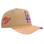 MLB LOS ANGELES DODGERS RESERVE CASQUETTE STRAPBACK BICOLORE À DEVANT PINCÉ (BEIGE/BLÉ)