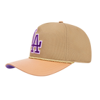 MLB LOS ANGELES DODGERS RESERVE CASQUETTE STRAPBACK BICOLORE À DEVANT PINCÉ (BEIGE/BLÉ)