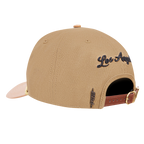 MLB LOS ANGELES DODGERS RESERVE CASQUETTE STRAPBACK BICOLORE À DEVANT PINCÉ (BEIGE/BLÉ)