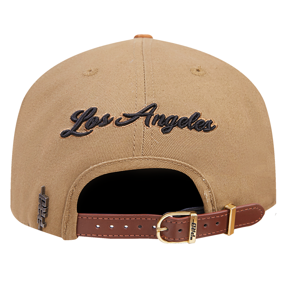 MLB LOS ANGELES DODGERS RESERVE CASQUETTE STRAPBACK BICOLORE À DEVANT PINCÉ (BEIGE/BLÉ)