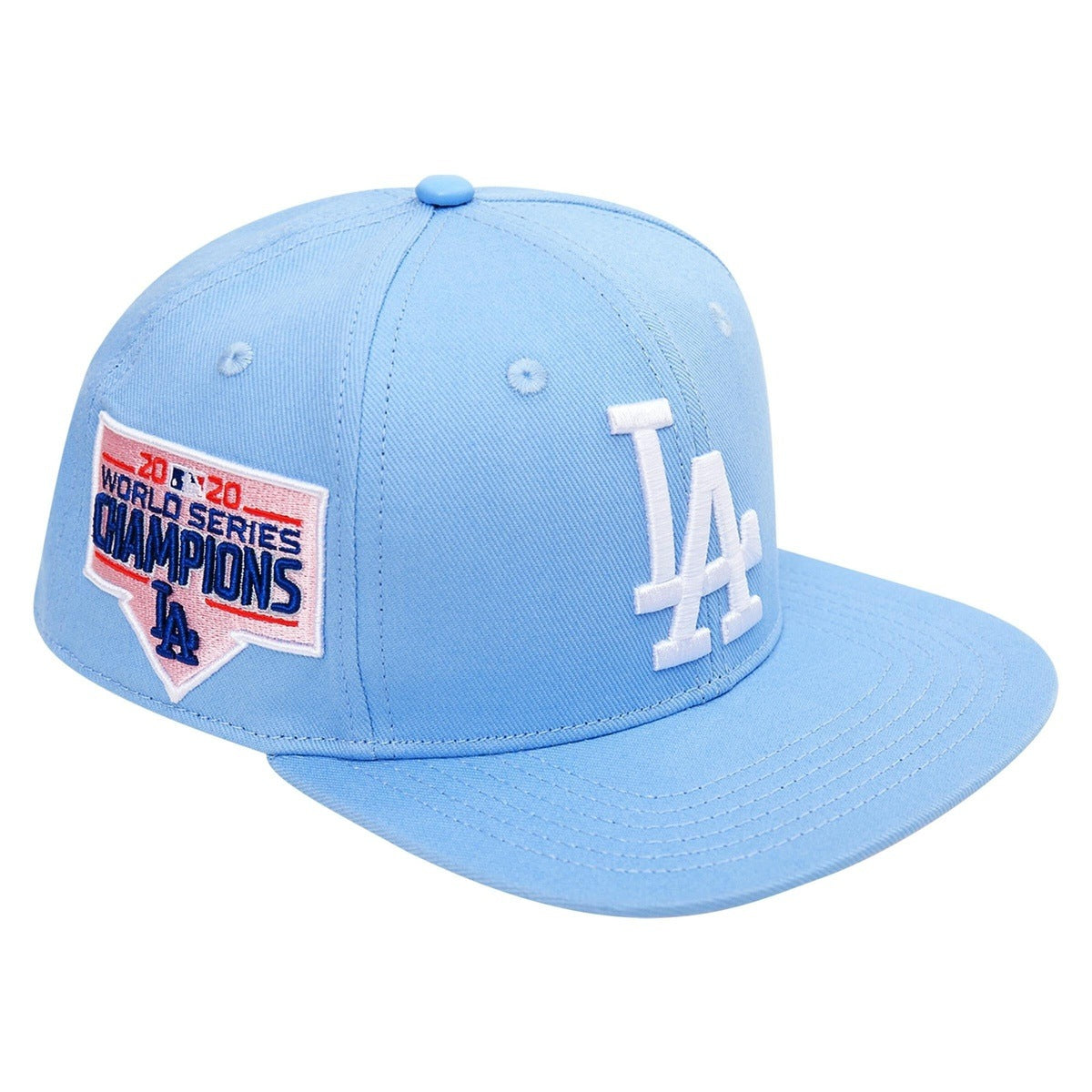 MLB LOS ANGELES DODGERS LOGO 2020 WORLD SERIES UNISEX SNAPBACK HAT (LIGHT BLUE)