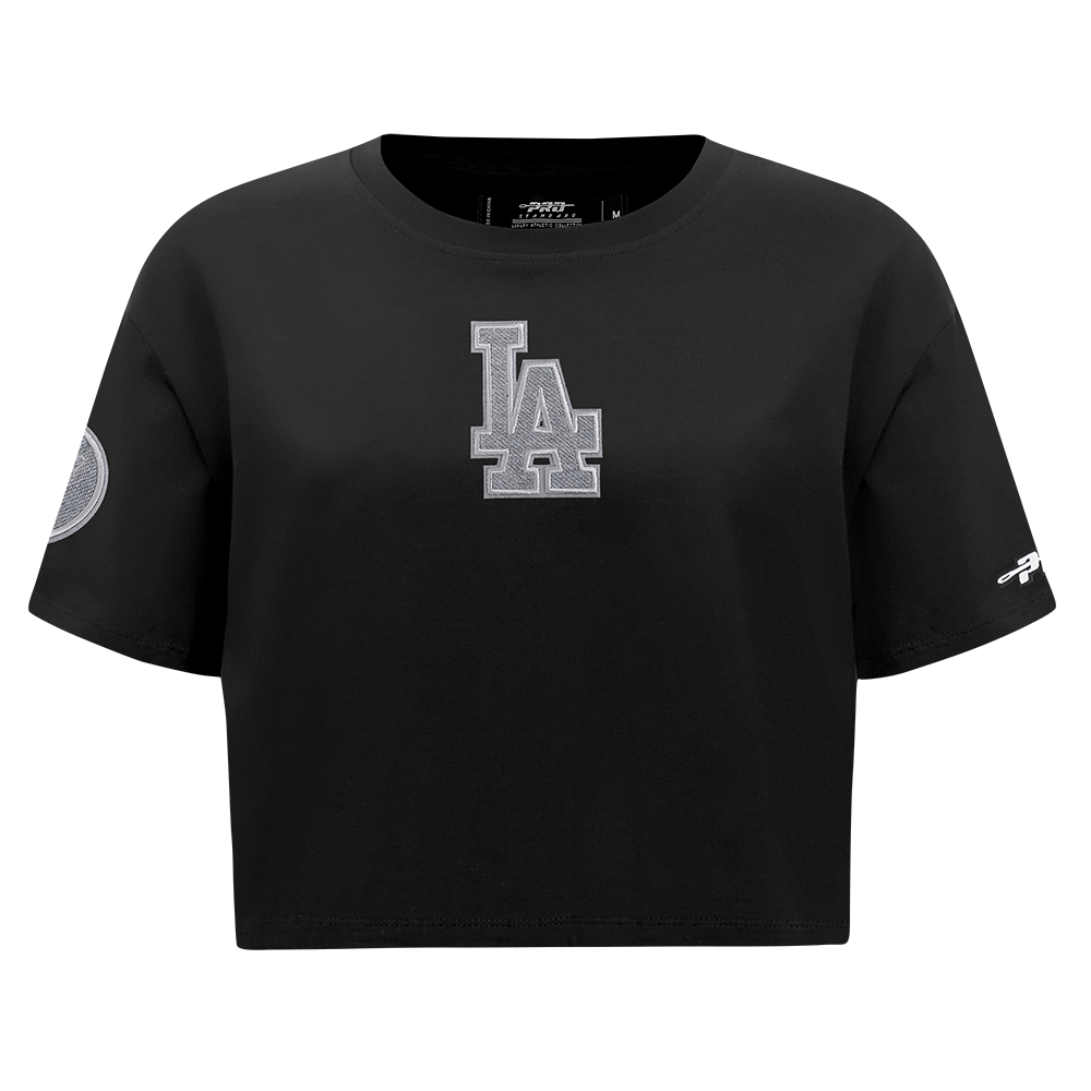 MLB LOS ANGELES DODGERS REVERSE FRENCH TERRY HAUT EN JERSEY SIMPLE À COUPE CARRÉE POUR FEMME (NOIR)