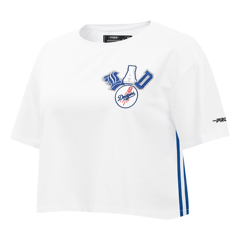 MLB LOS ANGELES DODGERS CITY RANSOM WOMEN'S SINGLE JERSEY BOXY TEE (WHITE)