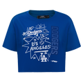 MLB LOS ANGELES DODGERS SKETCHBOOK WOMEN'S SINGLE JERSEY BOXY TEE (DODGER BLUE)