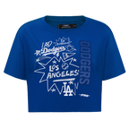 MLB LOS ANGELES DODGERS SKETCHBOOK WOMEN'S SINGLE JERSEY BOXY TEE (DODGER BLUE)