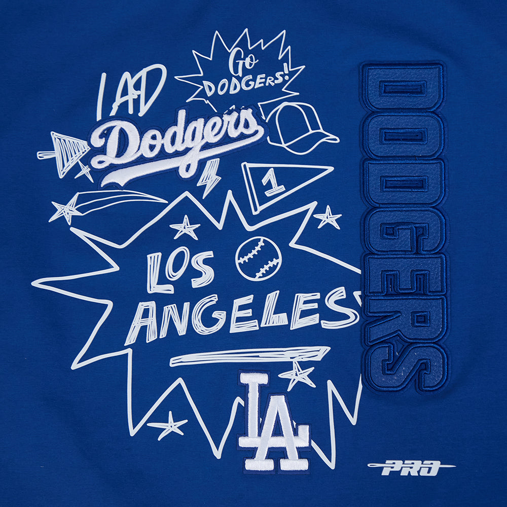 MLB LOS ANGELES DODGERS SKETCHBOOK WOMEN'S SINGLE JERSEY BOXY TEE (DODGER BLUE)