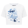 MLB LOS ANGELES DODGERS SKETCHBOOK T-SHIRT EN JERSEY SIMPLE À COUPE CARRÉE POUR FEMME (BLANC)