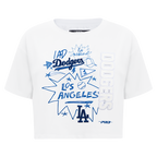 MLB LOS ANGELES DODGERS SKETCHBOOK T-SHIRT EN JERSEY SIMPLE À COUPE CARRÉE POUR FEMME (BLANC)