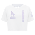MLB LOS ANGELES DODGERS HOLOGRAM HAUT EN JERSEY SIMPLE À COUPE CARRÉE POUR FEMME (BLANC)
