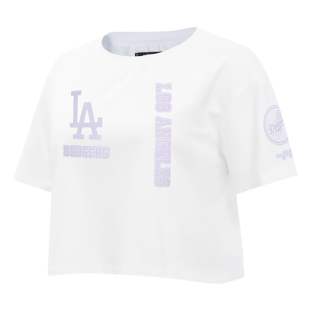 MLB LOS ANGELES DODGERS HOLOGRAM HAUT EN JERSEY SIMPLE À COUPE CARRÉE POUR FEMME (BLANC)