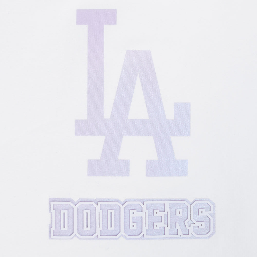 MLB LOS ANGELES DODGERS HOLOGRAM HAUT EN JERSEY SIMPLE À COUPE CARRÉE POUR FEMME (BLANC)