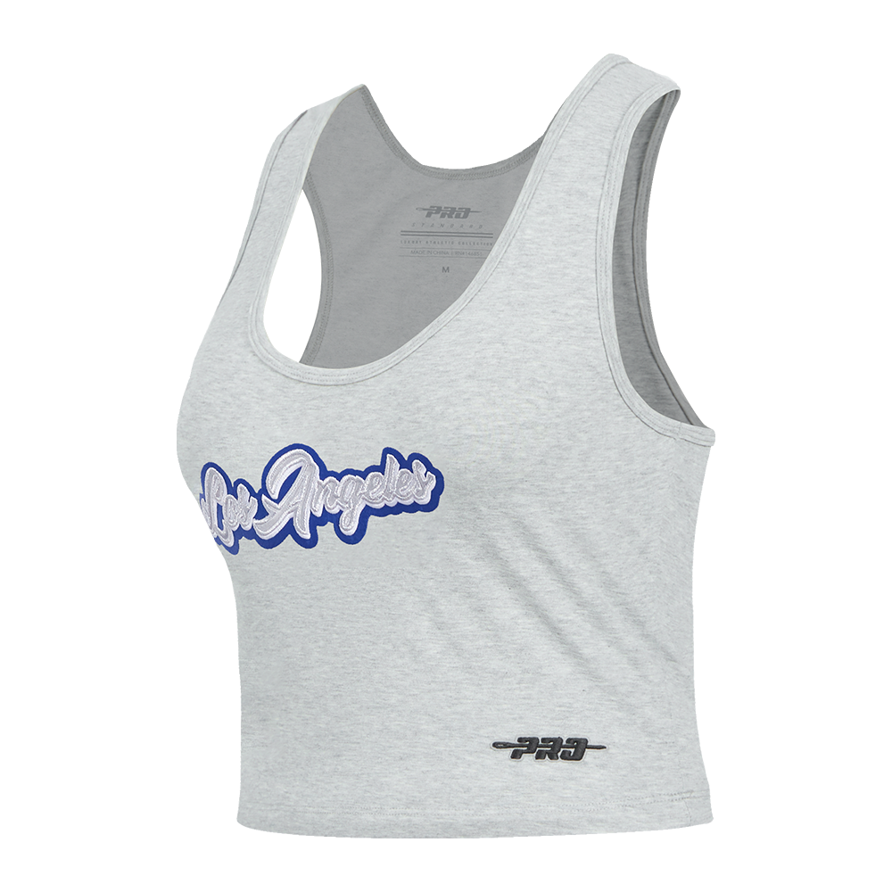 MLB LOS ANGELES DODGERS SHEER INFLUENCE WOMEN'S FITTED RACERBACK (HEATHER GREY)