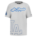 MLB LOS ANGELES DODGERS SHEER INFLUENCE WOMEN'S BOYFRIEND TOP (HEATHER GREY)