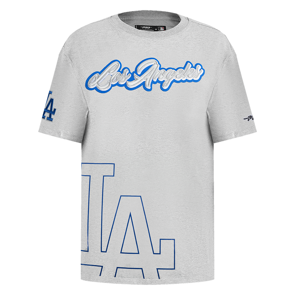 MLB LOS ANGELES DODGERS SHEER INFLUENCE WOMEN'S BOYFRIEND TOP (HEATHER GREY)