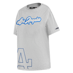 MLB LOS ANGELES DODGERS SHEER INFLUENCE WOMEN'S BOYFRIEND TOP (HEATHER GREY)