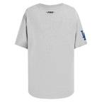 MLB LOS ANGELES DODGERS SHEER INFLUENCE WOMEN'S BOYFRIEND TOP (HEATHER GREY)