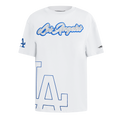 MLB LOS ANGELES DODGERS SHEER INFLUENCE WOMEN'S BOYFRIEND TOP (WHITE)