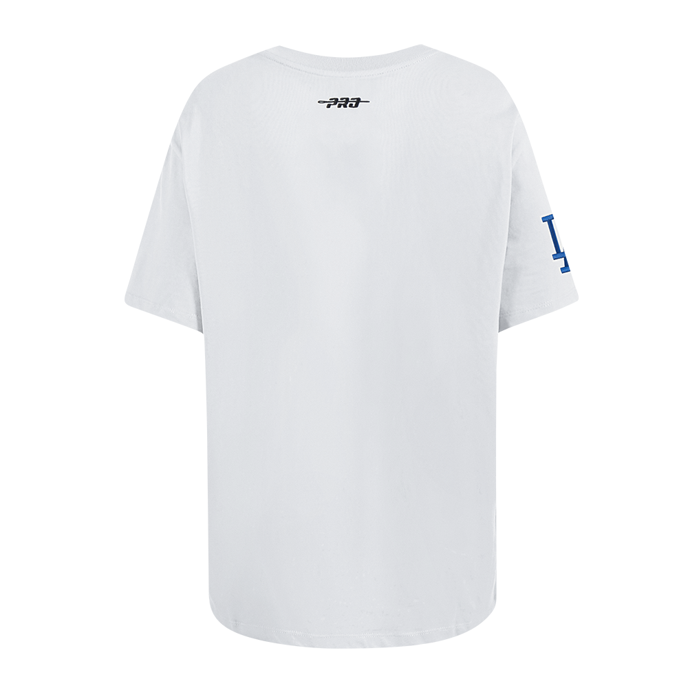 MLB LOS ANGELES DODGERS SHEER INFLUENCE WOMEN'S BOYFRIEND TOP (WHITE)