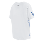 MLB LOS ANGELES DODGERS SHEER INFLUENCE WOMEN'S BOYFRIEND TOP (WHITE)