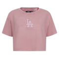 MLB LOS ANGELES DODGERS WASHED CLASSIC WOMEN'S ENZYME WASH BOXY TEE (WASHED MAUVE)