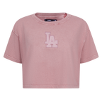 MLB LOS ANGELES DODGERS WASHED CLASSIC WOMEN'S ENZYME WASH BOXY TEE (WASHED MAUVE)