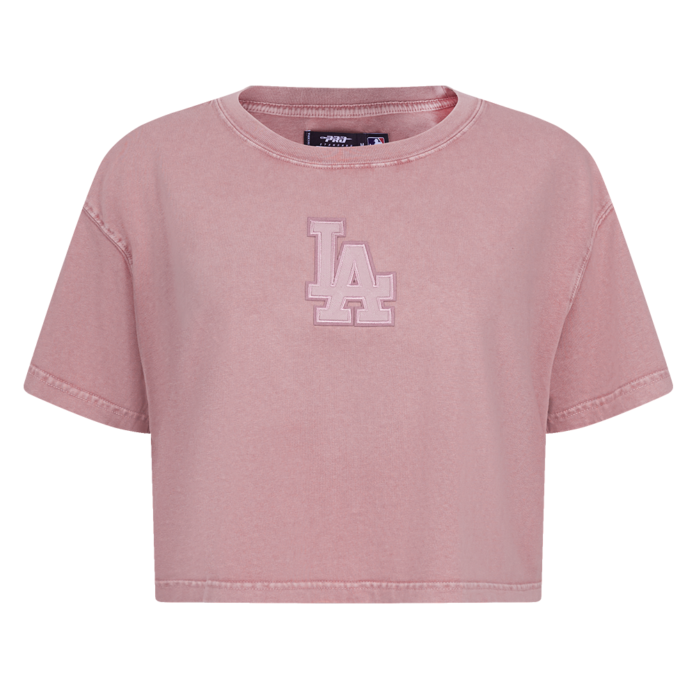 MLB LOS ANGELES DODGERS WASHED CLASSIC WOMEN'S ENZYME WASH BOXY TEE (WASHED MAUVE)