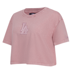 MLB LOS ANGELES DODGERS WASHED CLASSIC WOMEN'S ENZYME WASH BOXY TEE (WASHED MAUVE)