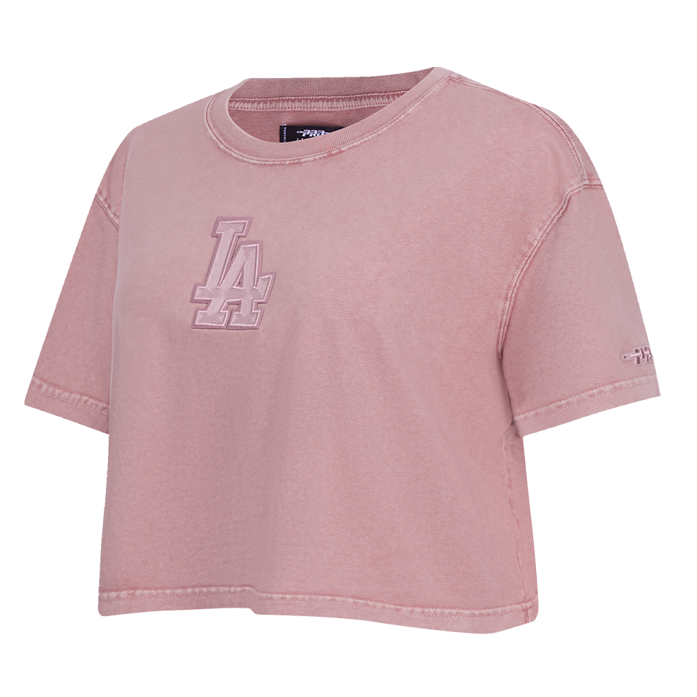 MLB LOS ANGELES DODGERS WASHED CLASSIC WOMEN'S ENZYME WASH BOXY TEE (WASHED MAUVE)