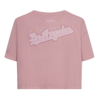MLB LOS ANGELES DODGERS WASHED CLASSIC WOMEN'S ENZYME WASH BOXY TEE (WASHED MAUVE)