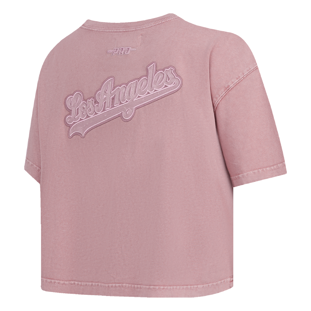 MLB LOS ANGELES DODGERS WASHED CLASSIC WOMEN'S ENZYME WASH BOXY TEE (WASHED MAUVE)